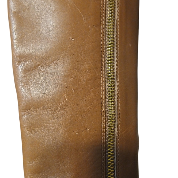 J Crew Harper Caramel Brown Leather Riding Boots Knee High Boots Size 6.5 - Picture 13 of 14